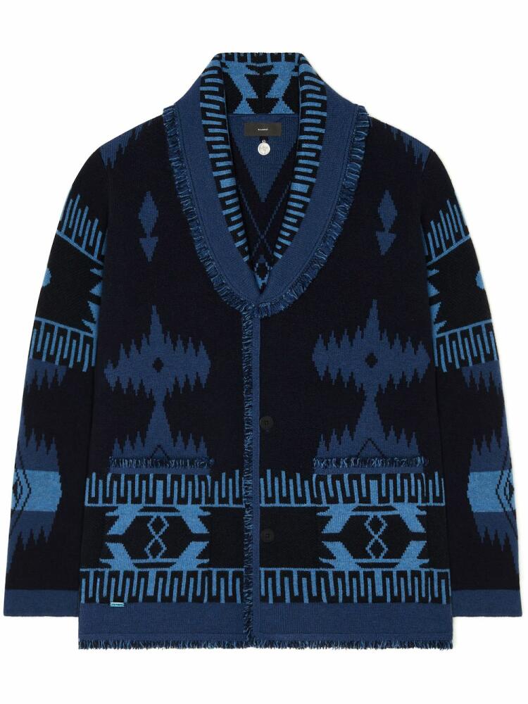 Alanui Icon jacquard-knit cashmere cardigan - Blue Cover