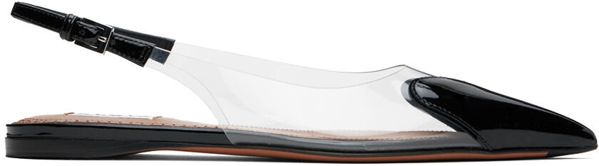 ALAÏA Black 'Le Cœur' Slingback Ballerina Flats Cover