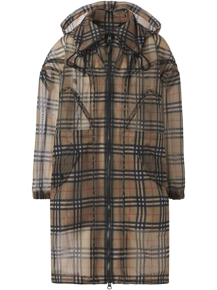 Burberry Vintage Check mesh parka coat - Brown Cover