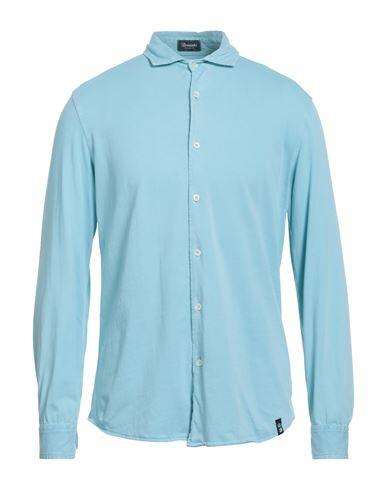 Drumohr Man Shirt Sky blue Cotton Cover