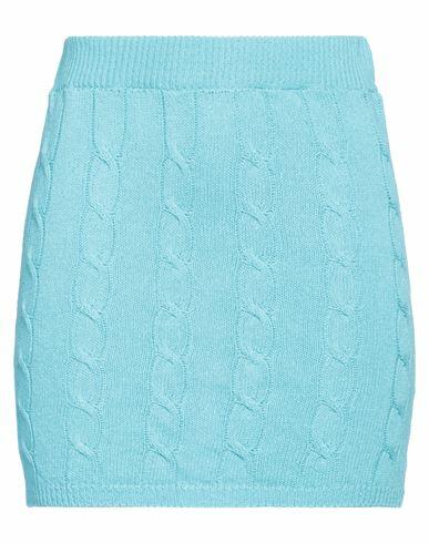 Vicolo Woman Mini skirt Azure Cotton, Acrylic Cover