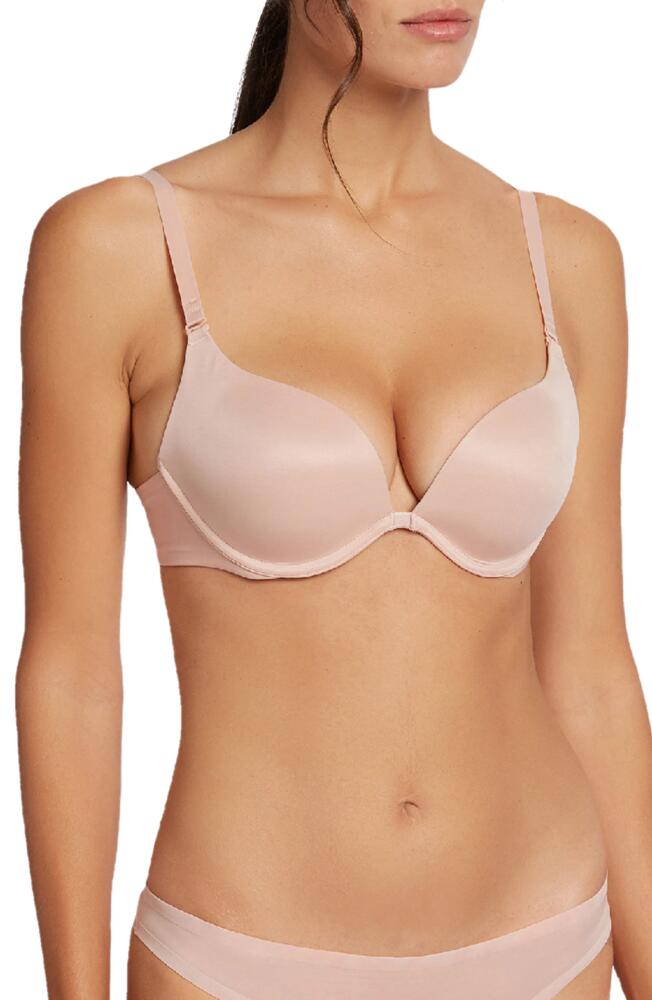 Wolford Sheer Touch Underwire Push-Up Demi Bra in Rose Powder Cover