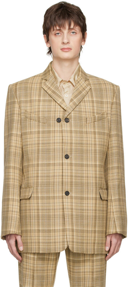 EGONlab Beige Glitched Blazer Cover