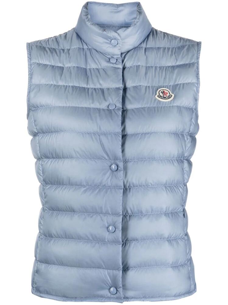 Moncler Liane logo-patch vest - Blue Cover