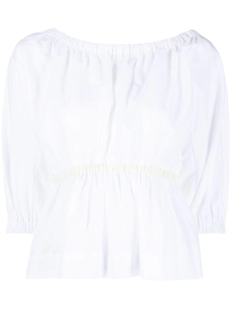 Molly Goddard Katie peplum-waist blouse - White Cover