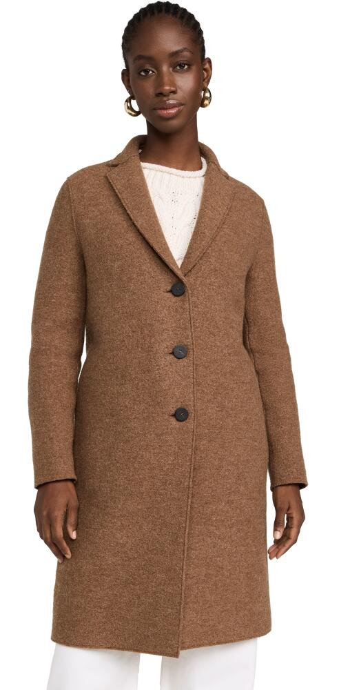 Harris Wharf London Boiled Wool Overcoat Caramel Melange Cover