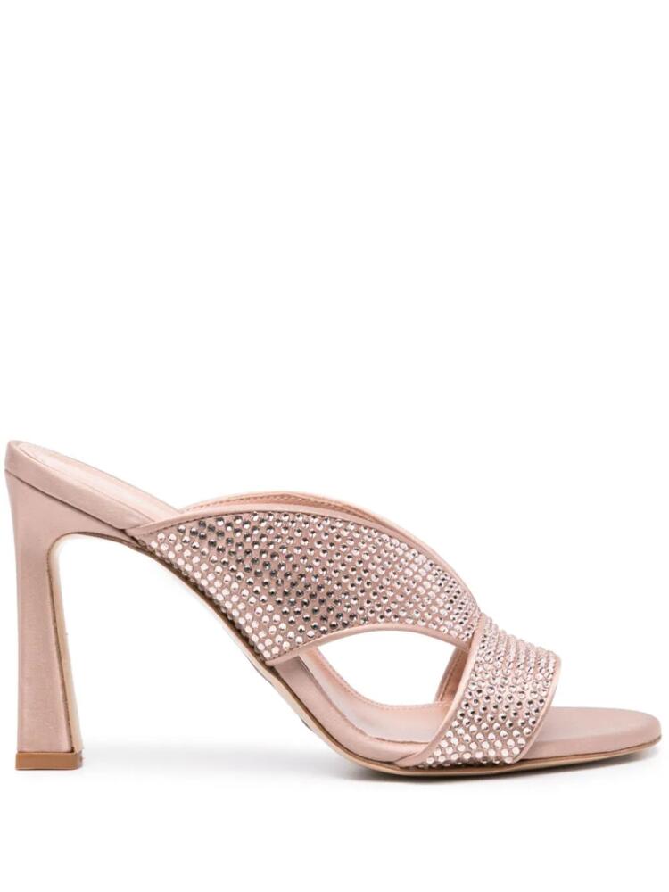 Alberta Ferretti 95mm crystal-embellished mules - Pink Cover