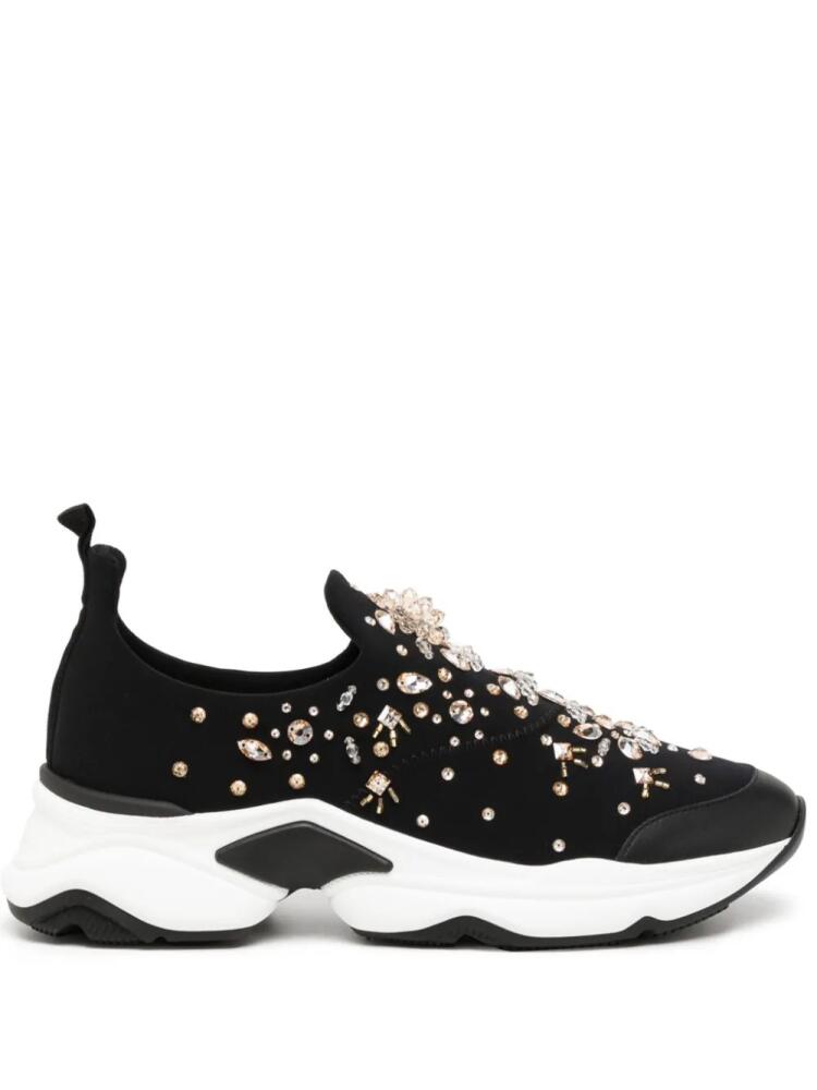 René Caovilla Morgana rhinestone-embellished sneakers - Black Cover