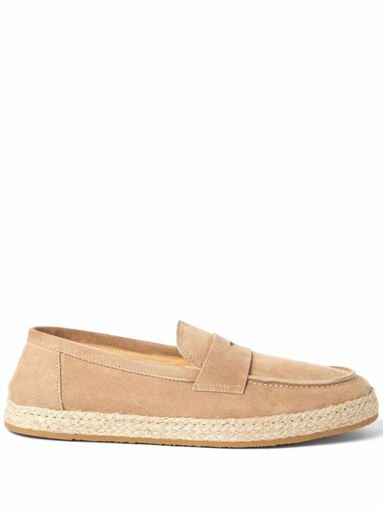 Brunello Cucinelli penny-slot suede espadrilles - Neutrals Cover