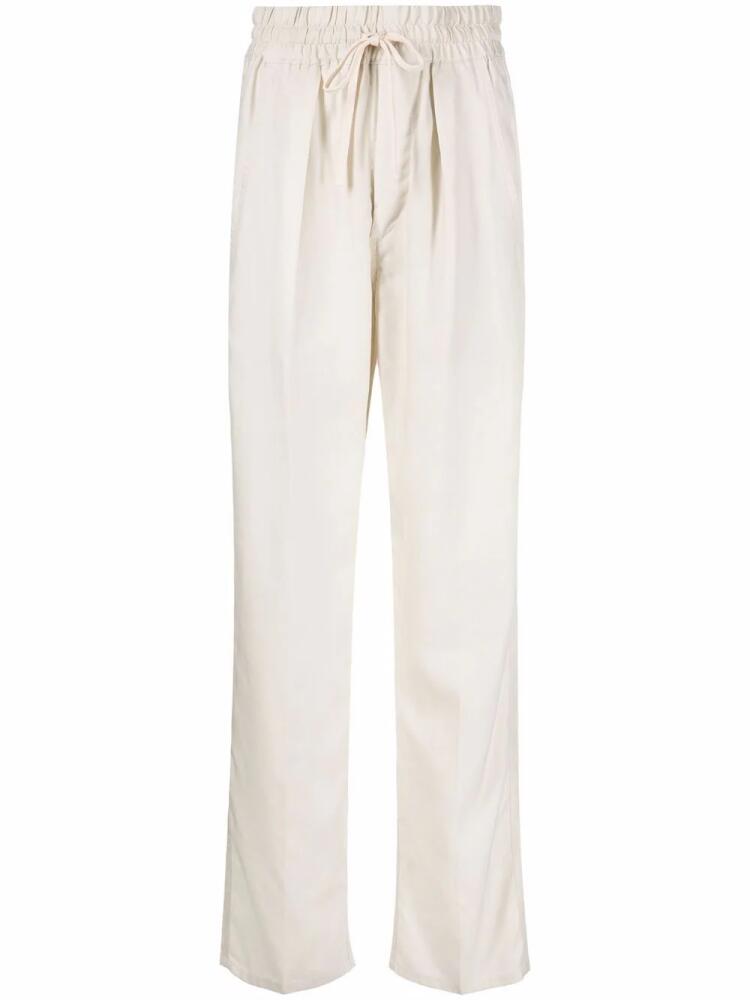 MARANT ÉTOILE drawstring-waist cotton track pants - Neutrals Cover