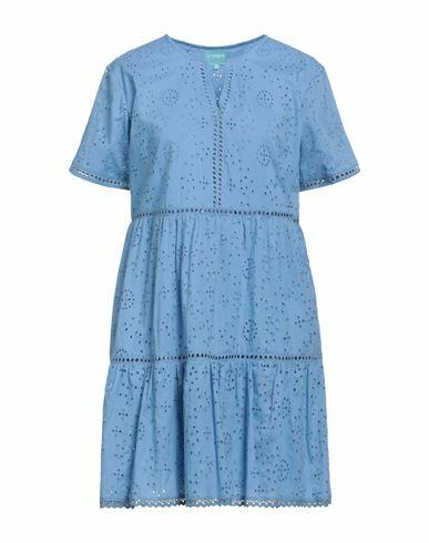 Iconique Woman Mini dress Light blue Cotton Cover