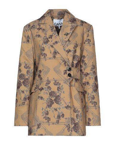 Ganni Woman Overcoat & Trench Coat Camel Recycled polyester Cover