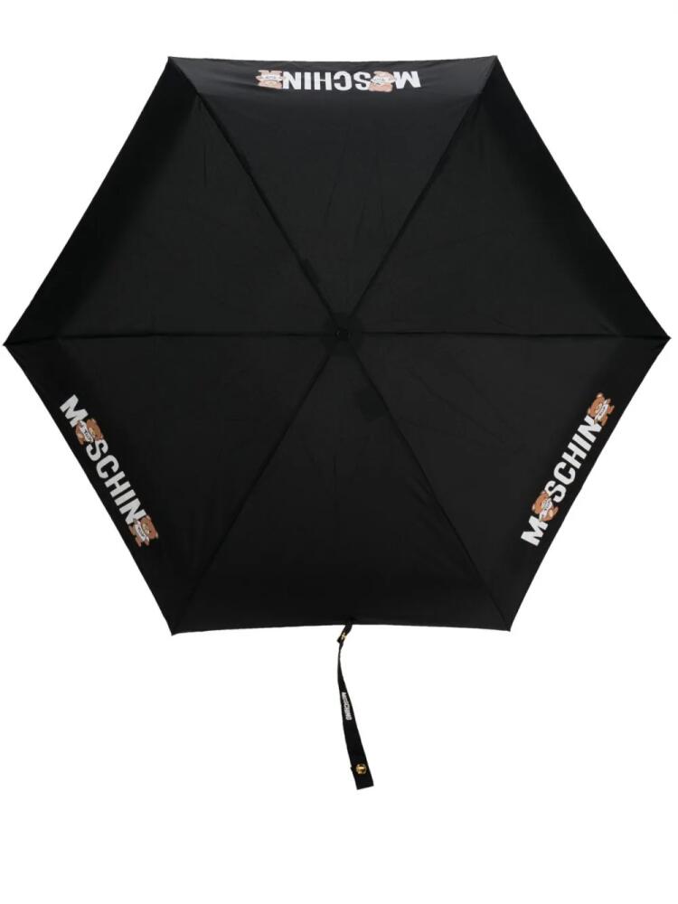 Moschino Teddy Bear-motif compact umbrella - Black Cover