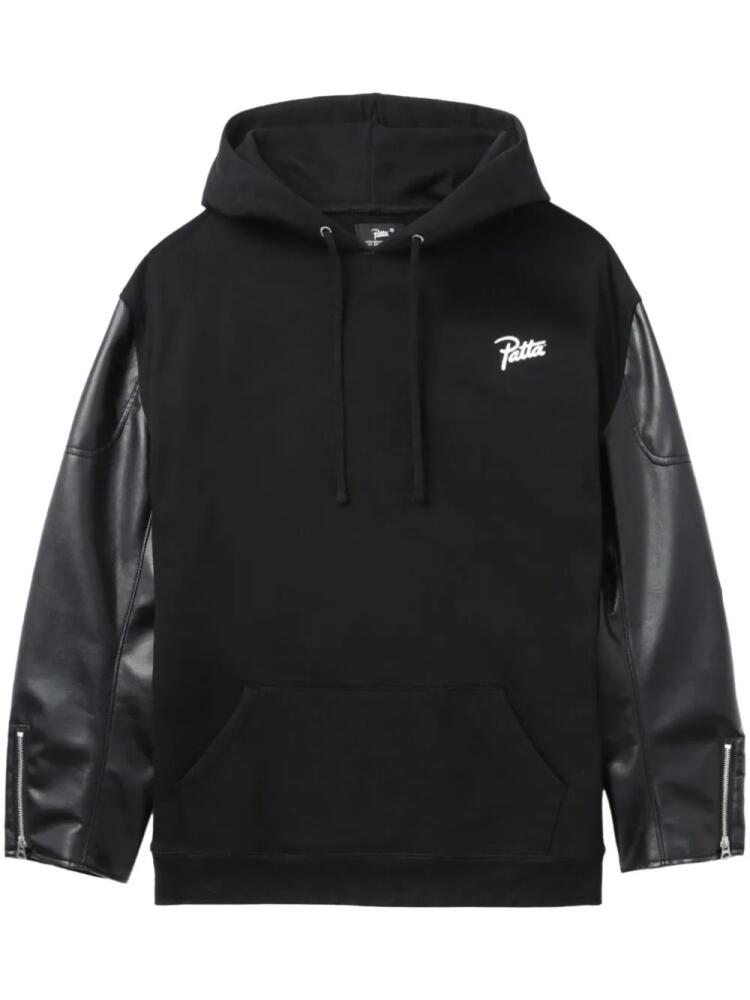 Junya Watanabe MAN x Patta logo-print cotton hoodie - Black Cover