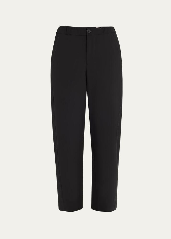 Marni Cropped Drawstring Waistband Pleated Wool Pants Cover