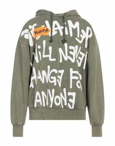 Disclaimer Man Sweatshirt Military green Cotton Cover