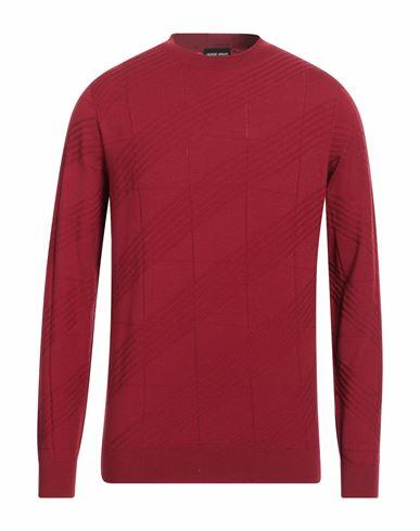 Giorgio Armani Man Sweater Brick red Virgin Wool, Polyester Cover