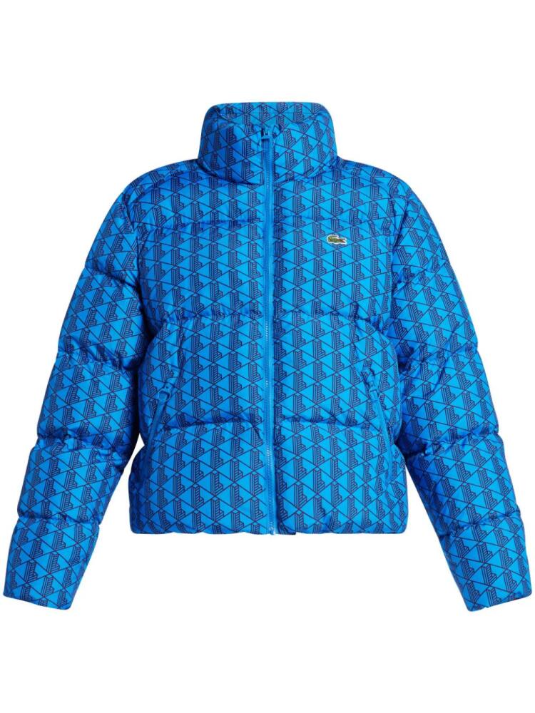 Lacoste monogram print puffer jacket - Blue Cover