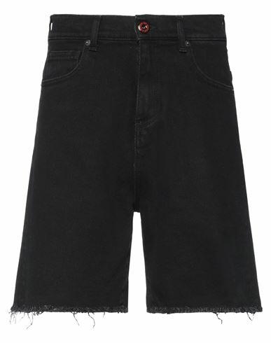 Vision Of Super Man Denim shorts Black Cotton, Elastane Cover