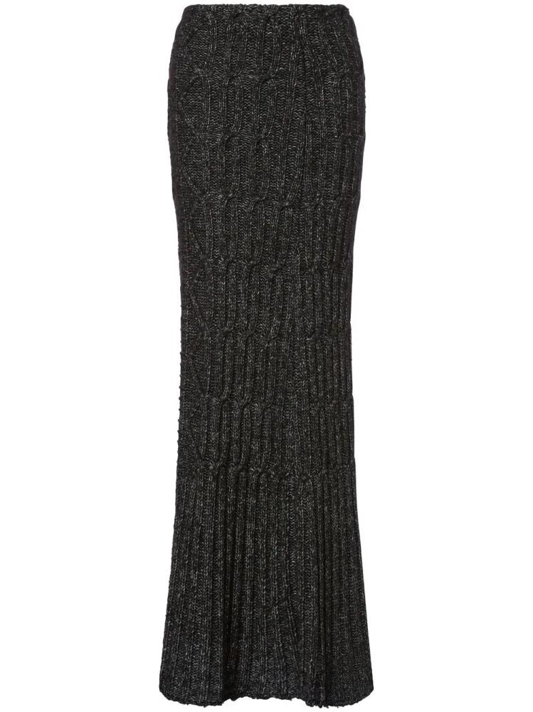 Alberta Ferretti cable-knit maxi pencil skirt - Black Cover