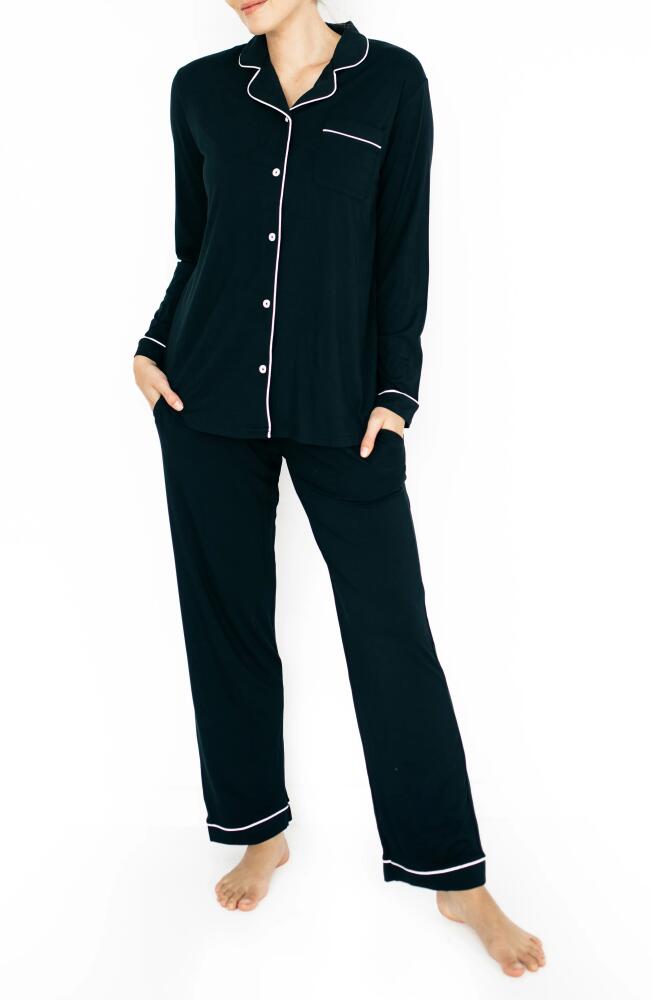 Kindred Bravely Clea Classic Long Sleeve Maternity/Nursing/Postpartum Pajamas in Black Cover