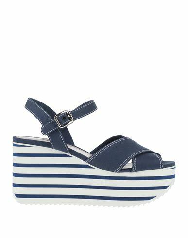 Miu Miu Woman Sandals Midnight blue Textile fibers Cover