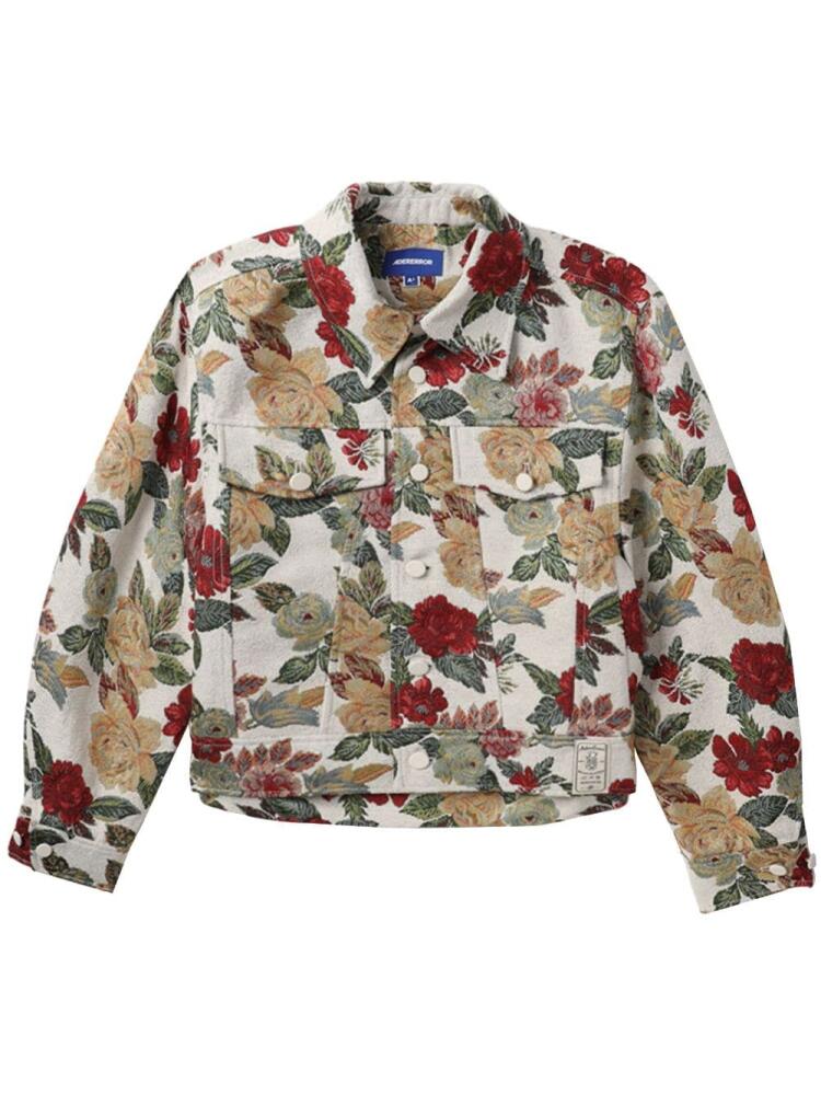 Ader Error embroidered-floral shirt jacket - Neutrals Cover