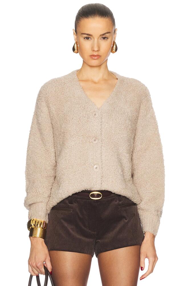 Enza Costa Wool Feather Boxy Cardigan in Neutral Cover