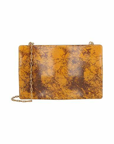 Bottega Veneta Spazzolato Leather Clutch Bag Woman Cross-body bag Yellow Leather Cover