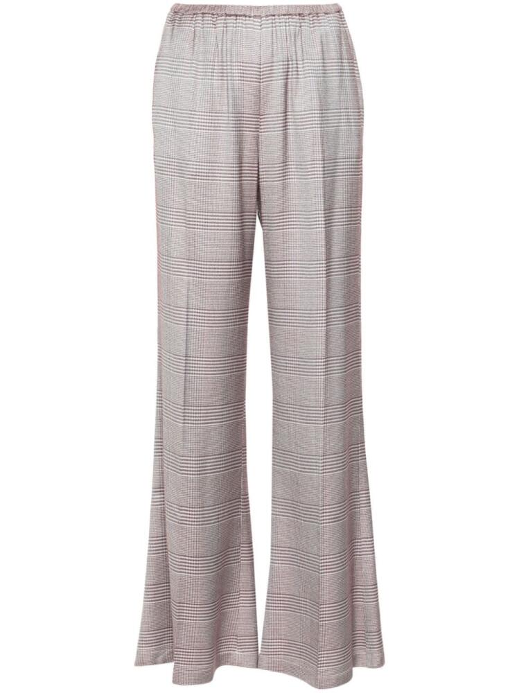 Forte Forte plaid-check flared trousers - Pink Cover