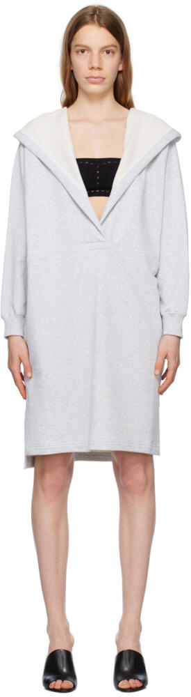 ALAÏA Gray Hooded Minidress Cover