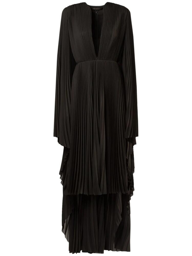 BALENCIAGA Pleated Tech V-neck Dress Cover