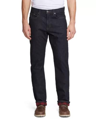 Eddie Bauer Men's Flannel-Lined Flex Jeans - Straight Fit Cover