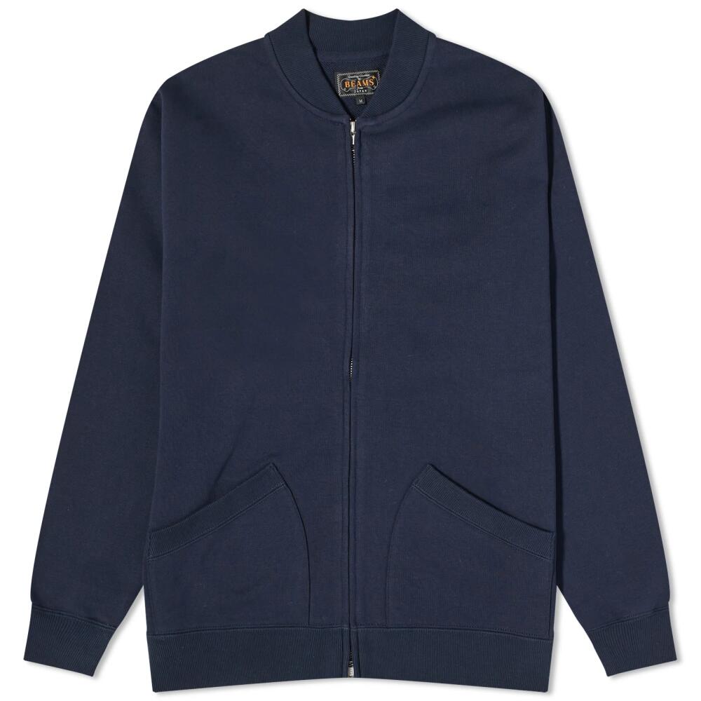 Beams Plus Men's Zip Sweat Bomber Jacket in Navy Cover