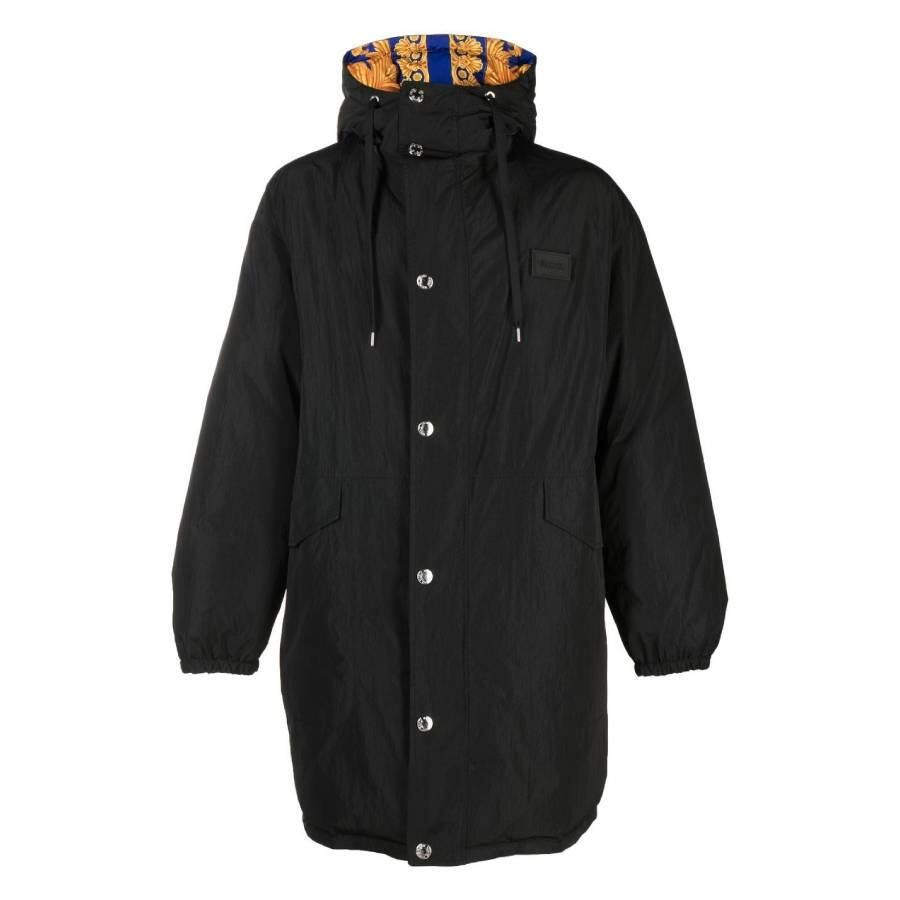 Versace Reversible Baroque-Pattern Parka Coat Cover