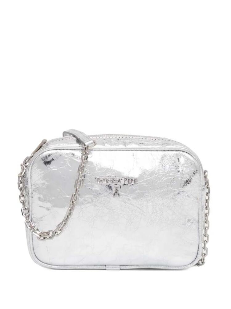 Patrizia Pepe metallic leather crossbody bag - Silver Cover