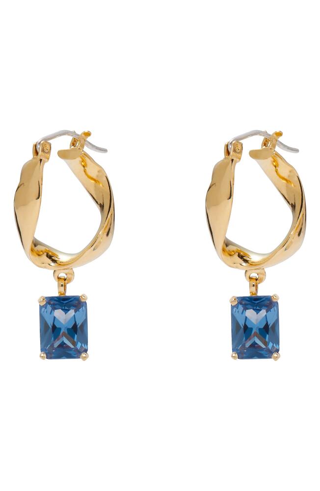 Lady Grey Infinity Hoop Earrings in Gold/Blue Zircon Cover