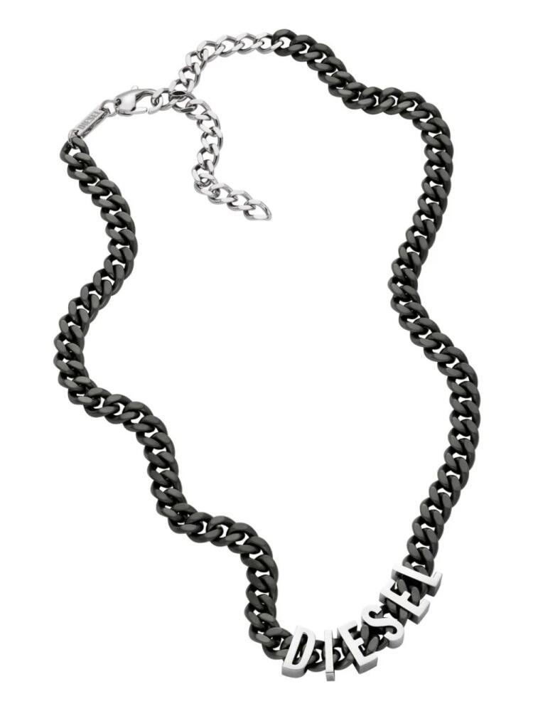 Diesel logo-lettering chain necklace - Black Cover