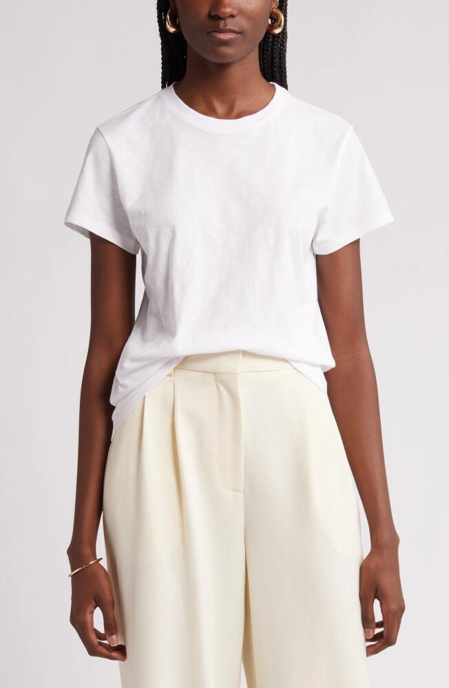 Nordstrom Pima Cotton Slub Crewneck T-Shirt in White Cover