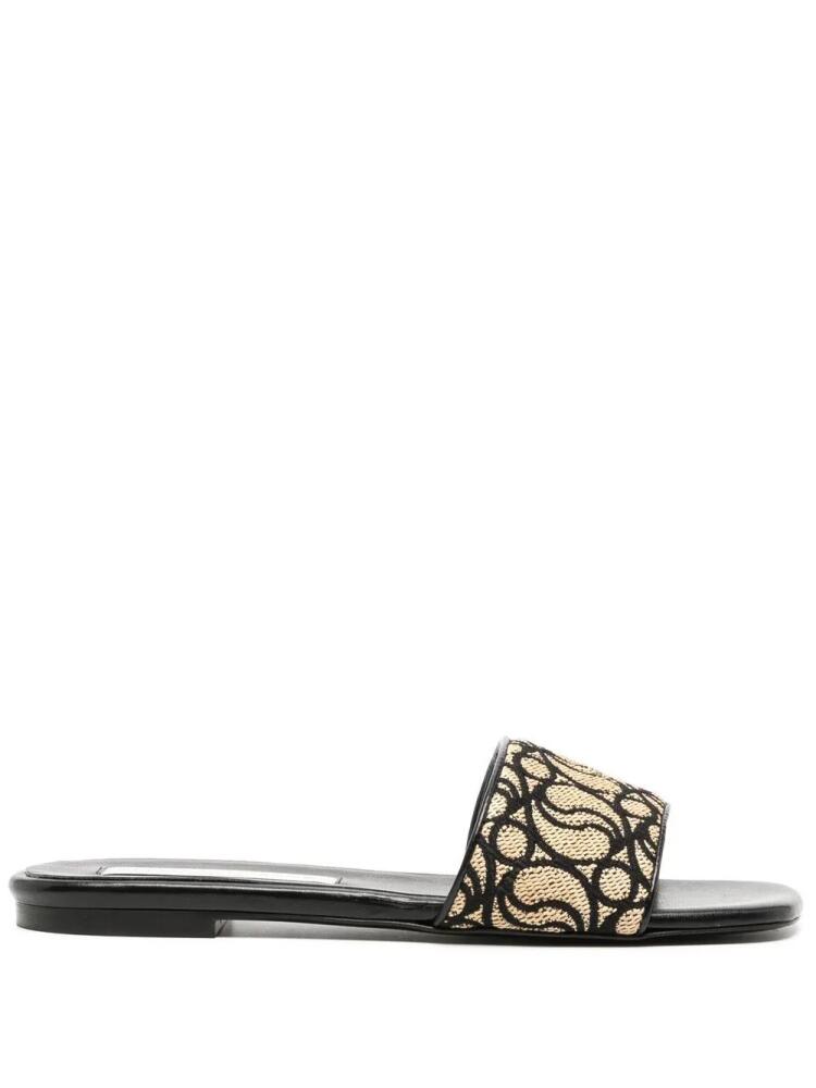 Stella McCartney monogram-pattern open-toe slides - Brown Cover