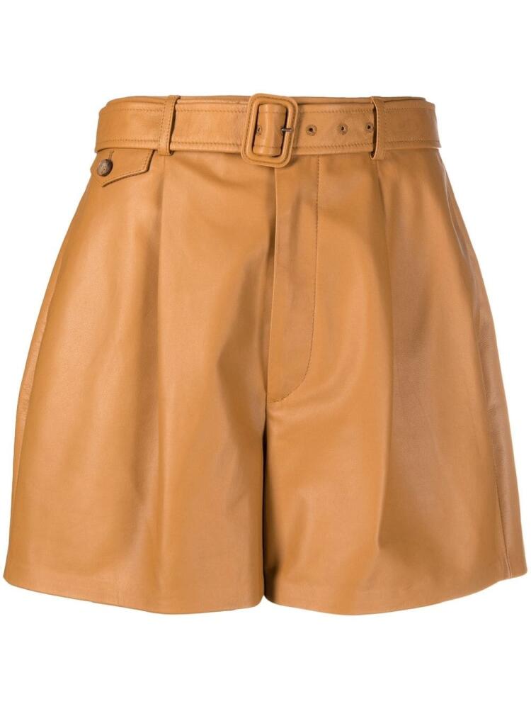 Polo Ralph Lauren flared leather shorts - Neutrals Cover