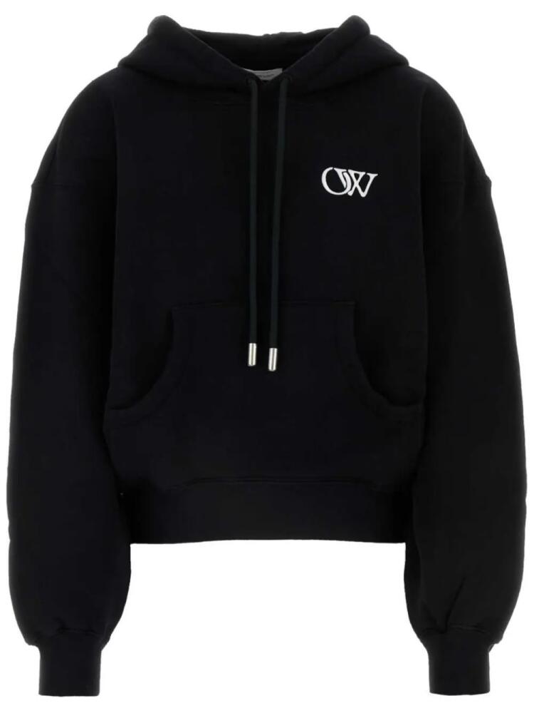 Off-White logo-embroidered hoodie - Black Cover