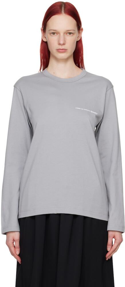 Comme des Garçons Shirt Gray Printed Long Sleeve T-Shirt Cover