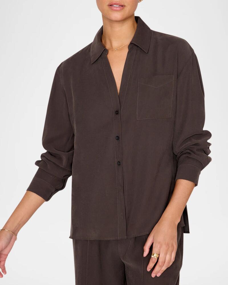 Brochu Walker Amara Topstitch Button-Down Shirt Cover