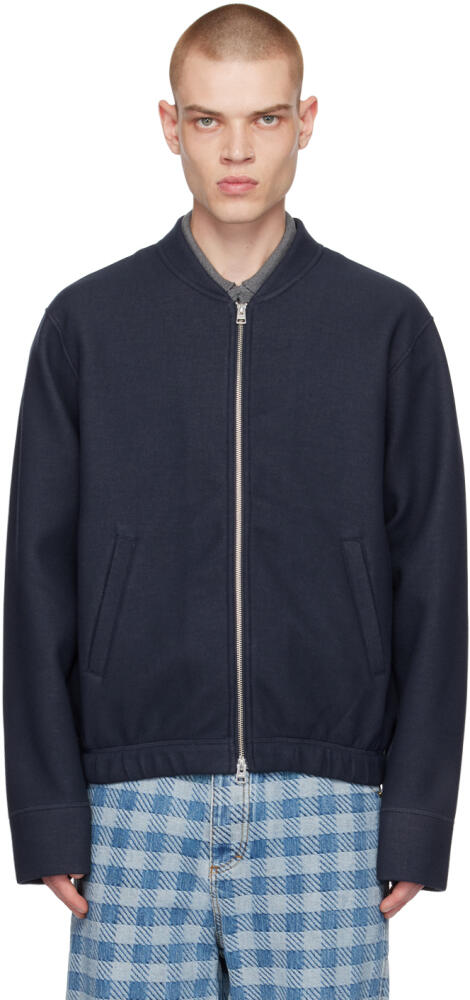 AMI Paris Navy Zipped Bomber Jacket Cover