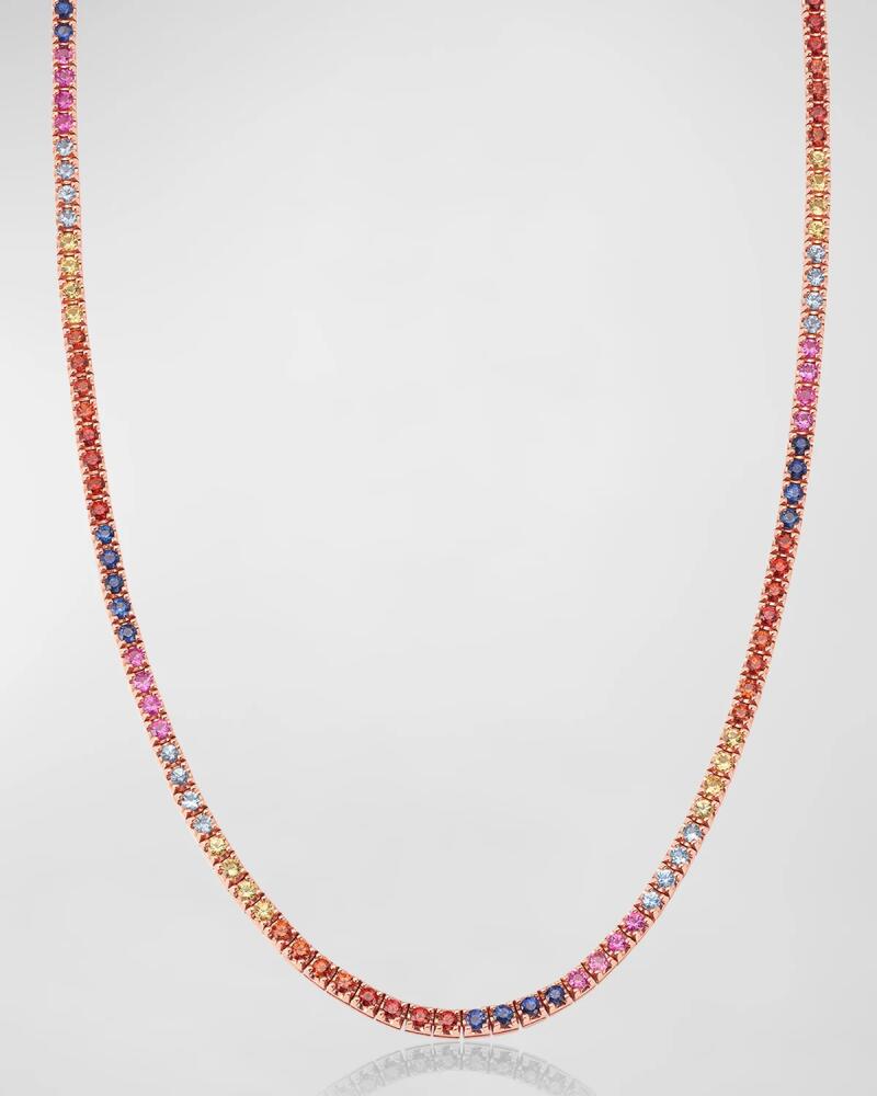 Graziela Gems 18K Rainbow Sapphire Tennis Necklace Cover