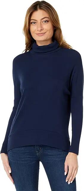 bobi Los Angeles Split Hem Turtleneck (Dark Navy) Women's Clothing Cover