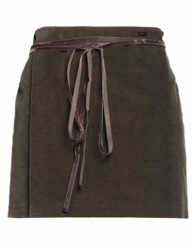 Dsquared2 Woman Mini skirt Dark brown Cotton, Elastane Cover