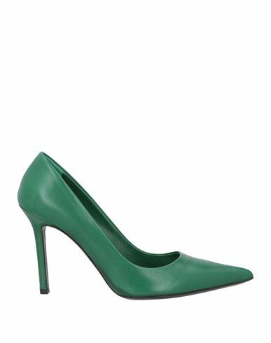 Eddy Daniele Woman Pumps Green Leather Cover