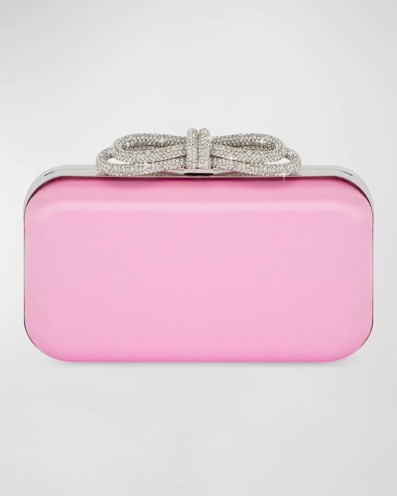 MACH & MACH Embellished Bow Satin Clutch Bag Cover